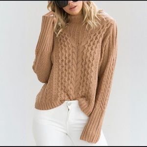 High Neck Knit Stylish Long Sleeves Gray Sweater